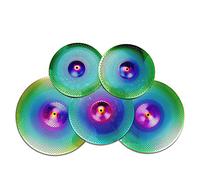 Set Di Piatti Mute A Basso Volume, Hi-hat Da 14" + 16" Crash + 18" Crash + 20" Ride (5 Pezzi) Piatti per batteria Cymbal set (Color : Rainbow)