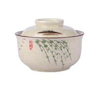 Set di piatti piani creativi Ciotola per ramen in stile giapponese con coperchio per spaghetti istantanei in ceramica per zuppa, spaghetti di riso e porridge Stoviglie da cucina Ciotola per insalata