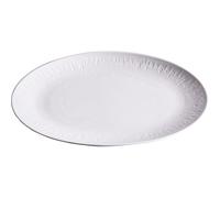 Set di piatti piani in ceramica, Ceramic Dinner Plate Oval Stackable For Fish Steamed Dishes Household Restaurant Hotel(M)