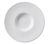Set di piatti piani in ceramica, White Ceramic Deep Dinner Plate Stackable(M)