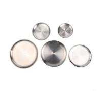 Set di piatti rotondi in acciaio inox per esterni, resistenti al calore, 5 pezzi, per picnic, campeggio, barbecue e soluzioni da pranzo da viaggio (un set di cinque)