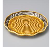 Set Di Piatti Wave Giallo Mino Ware 20,2Cm Per Pasta E Curry Fatto In Giappone