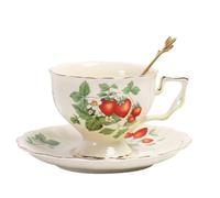 Set di piattini e cucchiaini, in ceramica vintage, per la casa o il bar | Elegante tazza da tè rosa per casa e cucina, perfetta per gustare il tè in ristoranti o momenti di relax