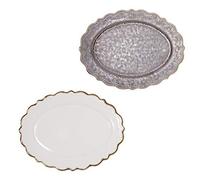 Set Di Piatto Ovale Medio Mino Ware Omnis Di 28,74 Pollici Bianco Nero Giappone