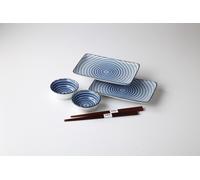 Set Di Piatto Sushi E Bacchette Mino Ware Giapponese Tochiri Tokusa Giappone