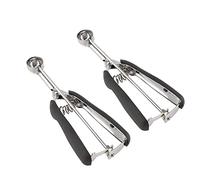 Set di piccole palette per biscotti - 2 pezzi, inclusi 1 cucchiaino / 2 cucchiaini per pasta frolla, palette per biscotti per la cottura, realizzate in acciaio inox 18/8, con impugnature morbide e
