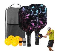 Set di Pickleball - Set di pickleball in fibra di vetro per 4, sportivi leggeri in fibra di vetro ergonomici per casa esterna e interni, esercizi, uomini e donne e ragazzi