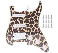 Set di pickup battipenna caricati bianchi con 2 pickup a bobina singola e 1 pickup a doppia bobina Circuiti precablati per accessori per chitarra elettrica Materiale in plastica (Tiger Pattern)