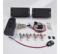 Set di pickup Humbucker attivi compatibili con EMG 81 85 Style, nero opaco, kit di cablaggio per pentole da 25 K, per Fender Strat HH e la maggior parte delle chitarre elettriche HH, tono ad alto