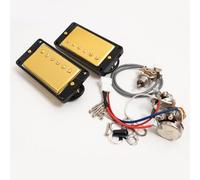 Set di pickup humbucker per chitarra con kit di cablaggio 1V1T, compatibili con chitarra elettrica Gibson LP SG Les Paul Style, set di pickup al collo e al ponte (set oro BK 1V1T)