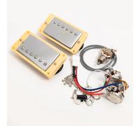Set di pickup humbucker per chitarra con kit di cablaggio 1V1T, compatibili con chitarra elettrica Gibson LP SG Les Paul Style, pickup al collo e al ponte (set cromato YW 1V1T)