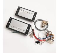 Set di pickup humbucker per chitarra con kit di cablaggio 1V1T, compatibili con chitarra elettrica Gibson LP SG Les Paul Style, set di pickup al collo e al ponte (set cromato BK 1V1T)