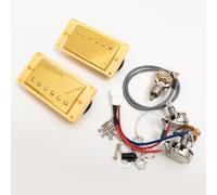 Set di pickup humbucker per chitarra con kit di cablaggio 1V1T, compatibili con chitarra elettrica Gibson LP SG Les Paul Style, set di pickup al collo e al ponte (set oro YW 1V1T)