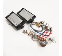 Set di pickup humbucker per chitarra con kit di cablaggio 2V1T, compatibili con chitarra elettrica Gibson LP SG Les Paul Style, set di pickup al collo e al ponte (set cromato BK 2V1T)