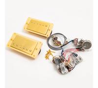 Set di pickup humbucker per chitarra con kit di cablaggio 2V2T, compatibili con chitarra elettrica Gibson LP SG Les Paul Style, set di pickup al collo e al ponte (set oro YW 2V2T)
