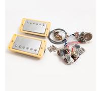 Set di pickup humbucker per chitarra con kit di cablaggio 2V2T, compatibili con chitarra elettrica Gibson LP SG Les Paul Style, pickup al collo e al ponte (set cromato YW 2V2T)
