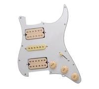 Set di pickup per battipenna pre-cablato Circuiti Battipenna Per Chitarra Elettrica HSH Loaded Prewired Scratchplate Assembly Nero Bianco Giallo (Color : 6)