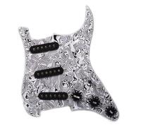 Set di pickup per battipenna pre-cablato Circuito Di Assemblaggio Del Circuito Della Copertura Anteriore Del Battipenna Per Chitarra Elettrica Singola ST/SQ Di Fascia Alta Colore Zebrato Bianco E Ne