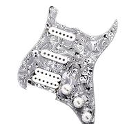 Set di pickup per battipenna pre-cablato Circuito Di Assemblaggio Del Circuito Della Copertura Anteriore Del Battipenna Per Chitarra Elettrica Singola E Doppia Zebra In Bianco E Nero(2)