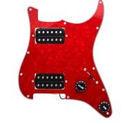 Set di pickup per battipenna pre-cablato ST/SQ Battipenna Per Chitarra Elettrica A Doppia Bobina Coperchio Anteriore Gruppo Circuito Pannello Rosso Pickup Bianco E Nero(3/4)