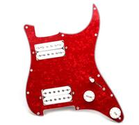 Set di pickup per battipenna pre-cablato ST/SQ Battipenna Per Chitarra Elettrica A Doppia Bobina Coperchio Anteriore Gruppo Circuito Pannello Rosso Pickup Bianco E Nero(2)