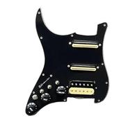 Set di pickup per chitarra elettrica a bobina singola per chitarra Pickguard Pickguard precablato 11 fori SSS, rosso/bianco perlato bianco e bianco (battipenna Zebra BK)