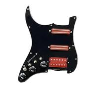 Set di pickup per chitarra elettrica, a bobina singola, per chitarra, precablato, 11 fori, SSS, rosso/bianco perlato, accessori per chitarra (battipenna rosso BK)