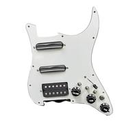 Set di pickup per chitarra elettrica, a bobina singola, per chitarra, precablato, 11 fori, SSS, rosso/bianco perlato, accessori per chitarra (battipenna nero WH)