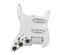 Set di pickup per chitarra elettrica, a bobina singola, per chitarra, precablato, 11 fori, SSS, rosso/bianco perlato, accessori per chitarra (battipenna bianco WH)