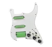 Set di pickup per chitarra elettrica, a bobina singola, per chitarra, precablato, 11 fori, SSS, rosso/bianco perlato, accessori per chitarra (battipenna verde WH)