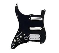 Set di pickup per chitarra elettrica, a bobina singola, per chitarra, precablato, a 11 fori, SSS, rosso/bianco perlato, accessori per chitarra (battipenna bianco BK)