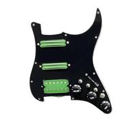 Set di pickup per chitarra elettrica, a bobina singola, per chitarra, precablato, a 11 fori, SSS, rosso/bianco perlato, accessori per chitarra (battipenna verde BK)