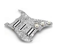 Set di pickup per chitarra elettrica HSH a 3 strati per chitarra Humbucker Pickup con convertitore a taglio singolo, vite ombrello precablato montaggio piastra antigraffio (colore zebra)