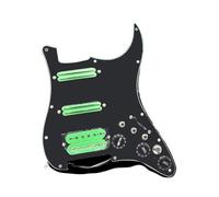 Set di pickup per chitarra elettrica, pickup a doppia bobina, con cablaggio singlecut precablato SSH per chitarra (nero con verde)