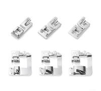 Set di piedini per orlo arrotolato per macchine da cucire, 6 misure, tra cui larghezza 1/2" 3/4" 1" e stretto 3 mm 4 mm 6 mm accessori per piedino in metallo con orlo arrotolato