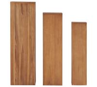 Set di Piedistalli per Piante 3 pz in Legno Massello di Teak