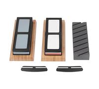 Set di pietra di affilatura a doppio lato, 5 pezzi GRIT 400 1000 3000 8000 con pietra appiattita - Base non slip di lucitura ad affini di precisione per le lame degli utensili per