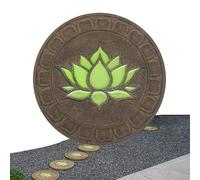 Set di pietre fosforescenti rotonde, lastre luminose per vialetti da giardino a forma di loto, pietre fosforescenti per esterni, paesaggio decorativo da giardino cinese(1pc)