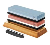 Set di pietre per affilare con base in bambù e guida angolare - Multicolore 400/1000, 3000/8000