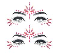Set di pietre per il viso, con brillantini per il viso, per tutta la notte, per molte occasioni, vi aiuterà a trascorrere una giornata iridescente. 2 pezzi rosa