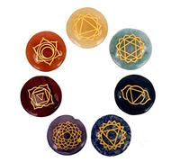 Set di pietre preziose con 7 simboli chakra (rotonde)