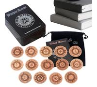 Set Di Pietre Rune - 14 Pezzi Intagliato a Mano Spirituale,Set di Pietre Runiche Intagliate e Carte - per Completti Riunioni Familiari Amici Avventure Meditazione Casa Viaggi Sogni