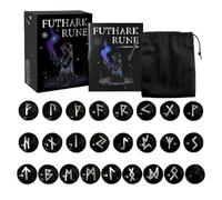 Set di Pietre Rune | 25 Pietre Incise,Strumenti Con Borsa Per Divinazione E Pratica Energetica