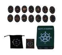 Set di pietre runiche, kit delle streghe | Set di da strega in legno da 14 pezzi | Set con guida per la divinazione mistica, set completo di delle streghe per le pratiche Wiccan
