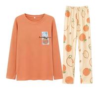 Set di pigiama da donna in cotone con scollo rotondo - Set Comfort per la