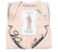 Set Di Pigiama In Flanella A Strisce Iconiche Rosa Bianco Donna NWT