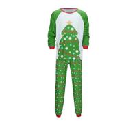 Set di pigiama natalizio per ricongiungimento familiare, albero di Natale, stampa, design accogliente, morbido, alla moda, adatto per genitori, bambini, verde, M