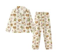 Set di Pigiama per Bambini con Capibara, Maglietta a Maniche Lunghe e Pantaloni per la Primavera e l'autunno, Abbigliamento da casa per Ragazzi e Ragazze con Cartoni Animati,Style 2,120cm