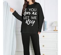 Set di pigiami da donna in 2 pezzi alla moda e morbidi per l'autunno e l'inverno, composto da una maglietta a maniche lunghe e pantaloni larghi, adatto per la casa, le notti magiche e la moda sexy. Se
