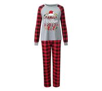 Set di pigiami natalizi per famiglie come accogliente pigiameria per il tempo libero nel classico karolook per le ore di festa insieme a casa, grigio., XL